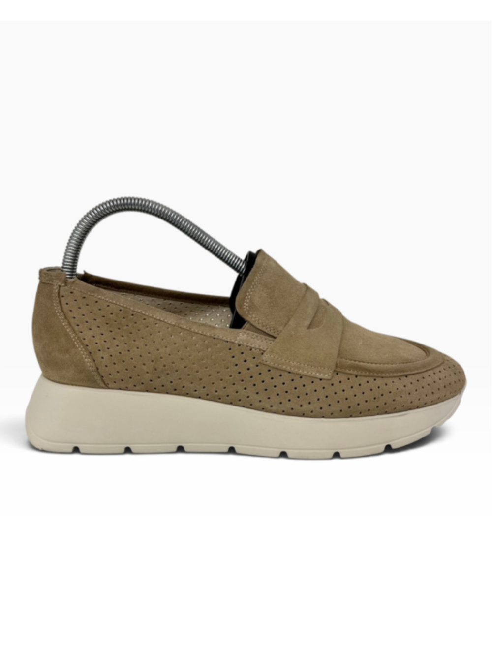 Paul Green Alexa Suede Platform Penny Loafer 9 Beige